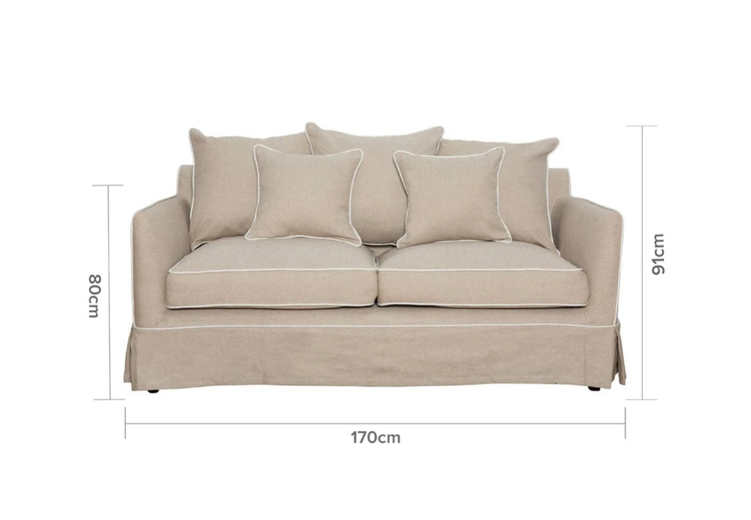 East Hampton Natural white piping 2 Seater Sofa