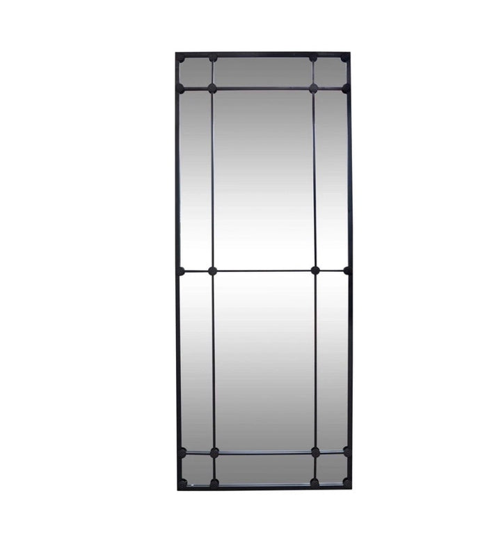 12 Pane Black Rectangle Mirror