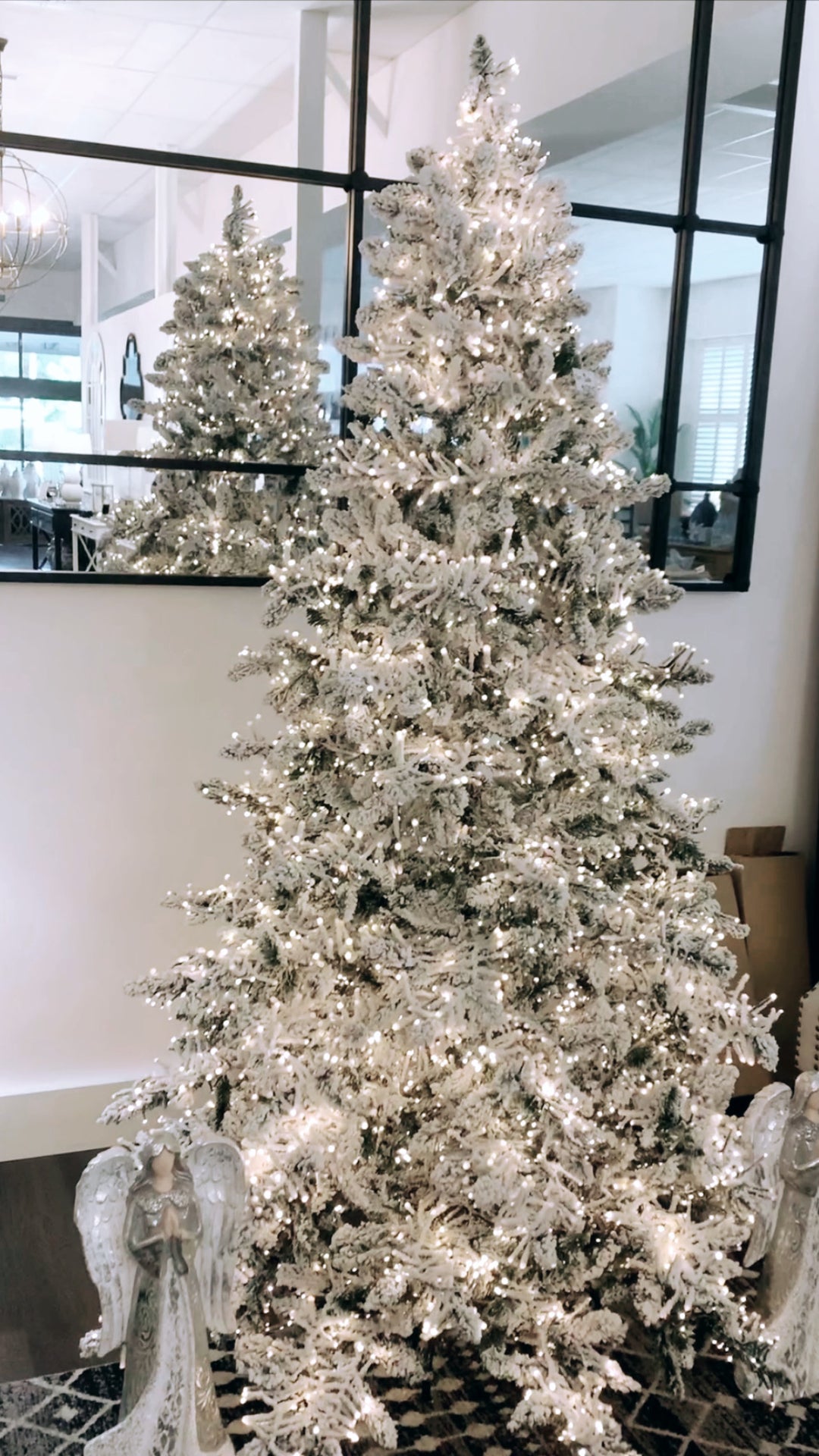 Hampton Flocked Pre Lit Snow Tree 215CM