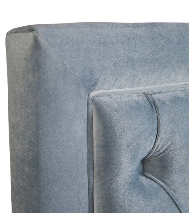 Soho Tufted Bench Ottoman - Dove Grey Velvet