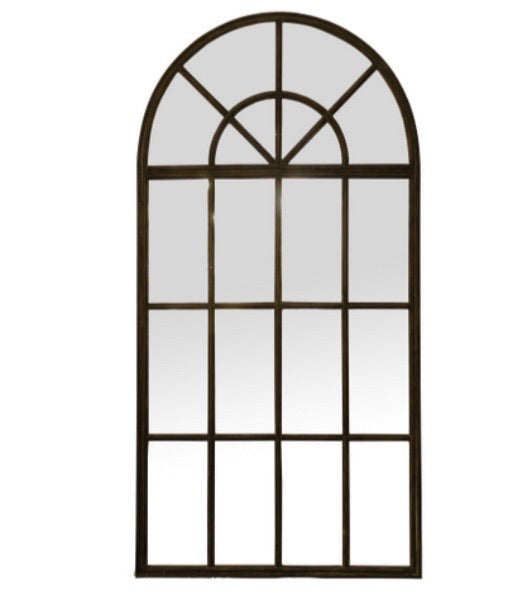 Large Black Iron Arch Mirror