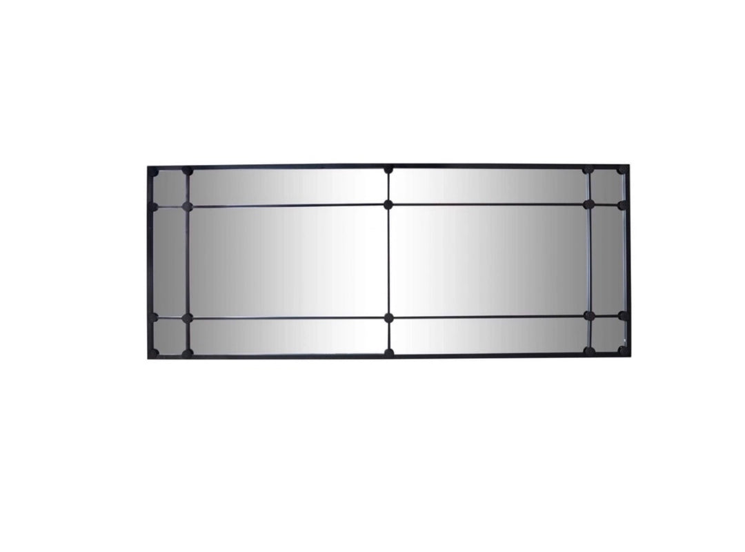 12 Pane Black Rectangle Mirror