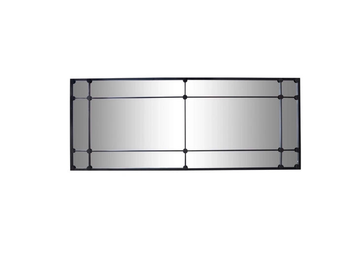 12 Pane Black Rectangle Mirror