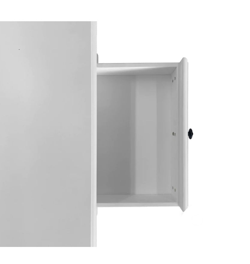 Sorrento White Bedside With Cross Legs