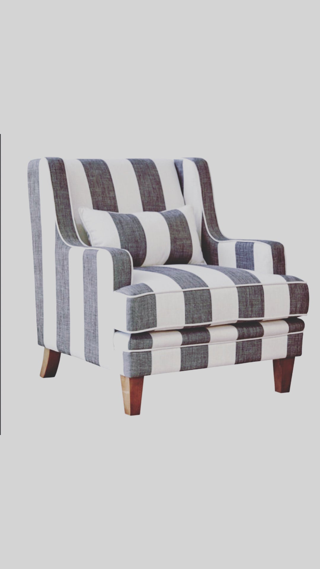 Hudson Grey Stripe Armchair FLOORSTOCK