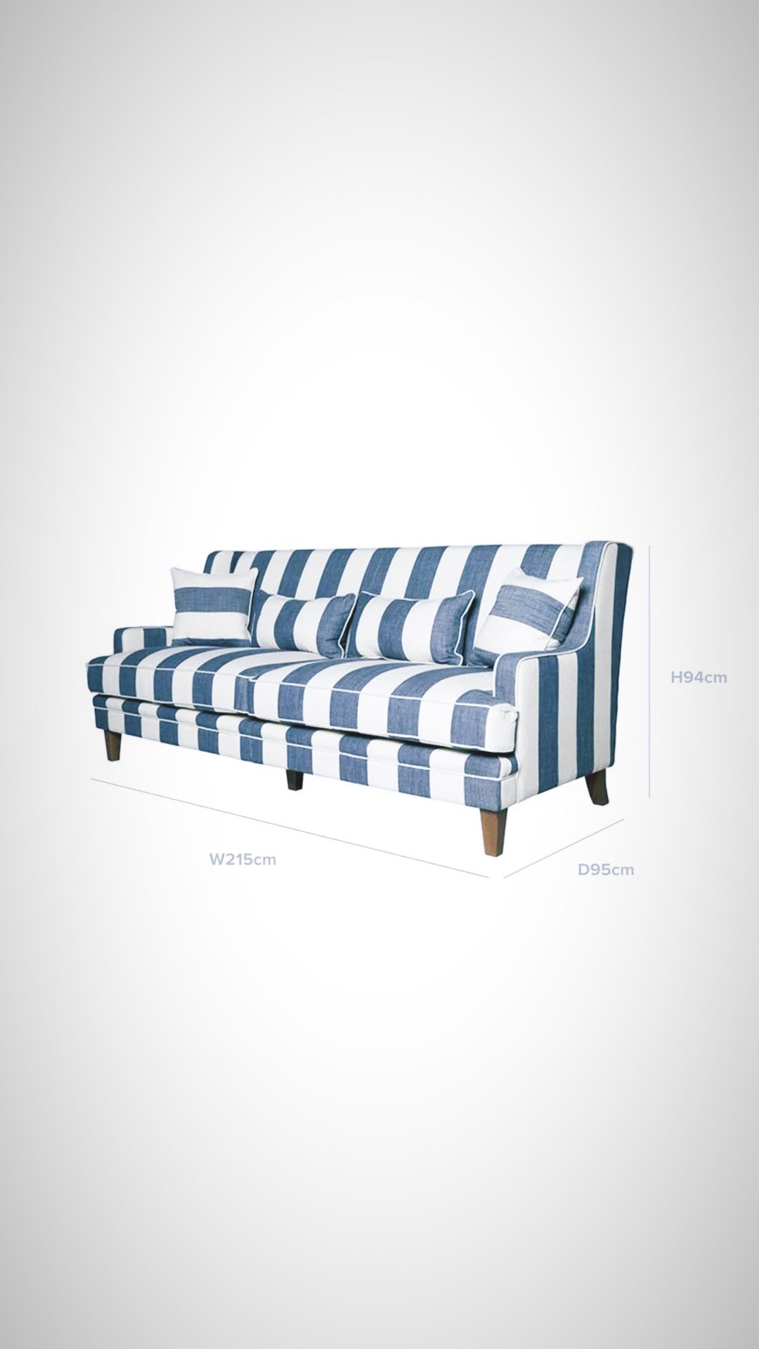 Hudson Denham Stripe 3 Seater Sofa