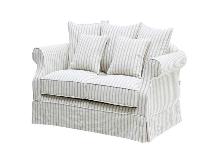 Ayla Hamptons 2 Seater Sofa Stone Stripe