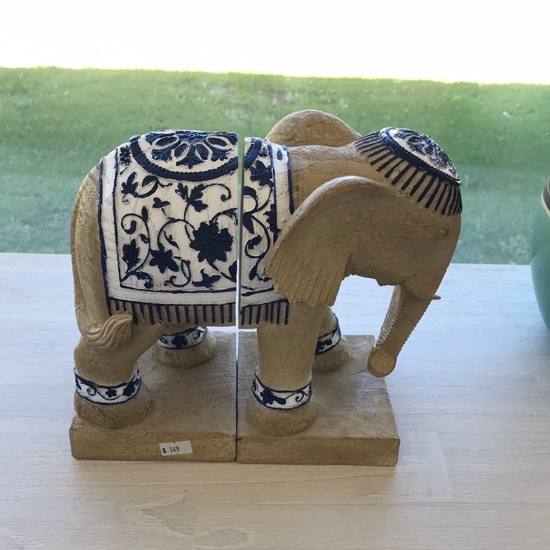 Denmark Navy Elephant bookends HAMPTONS STYLE INTERIORS PERTH