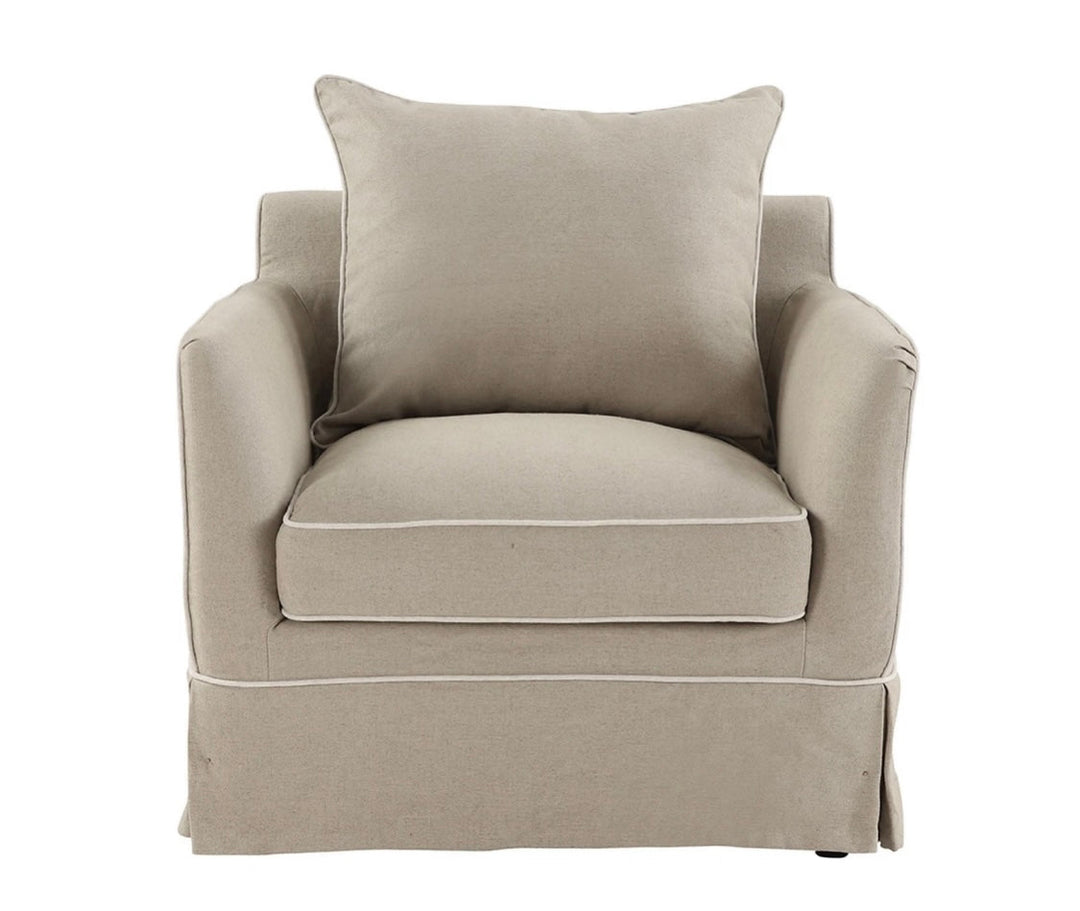 East Hampton Natural white piping 2 Seater Sofa