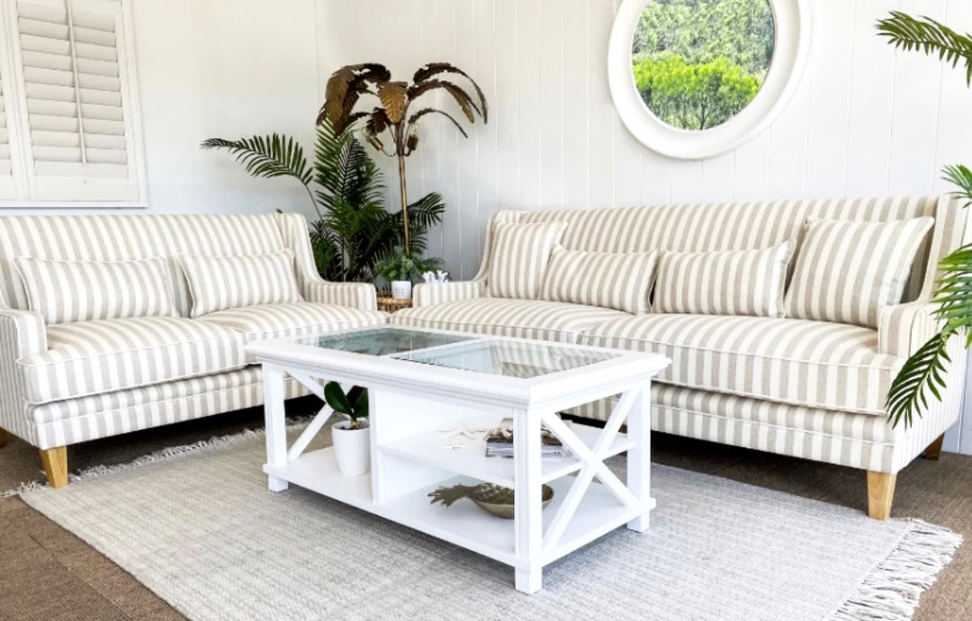 Hudson 2 Seater Sofa Natural Stripe