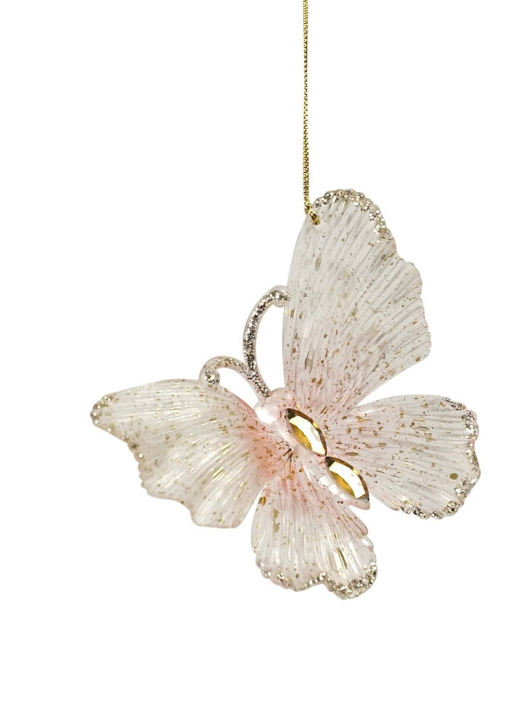 Pink Gold Clear Butterfly