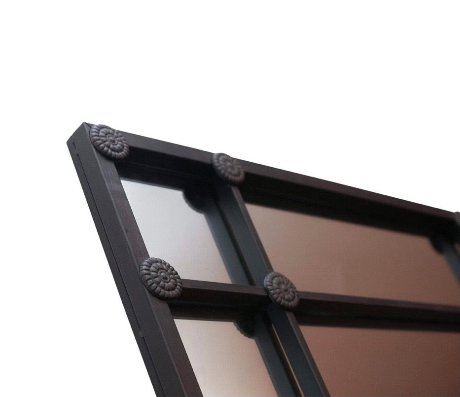 12 Pane Black Rectangle Mirror