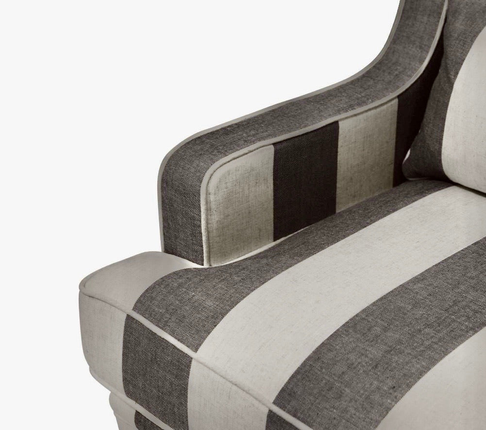 Hudson Grey Stripe 2 Seater Sofa FLOORSTOCK