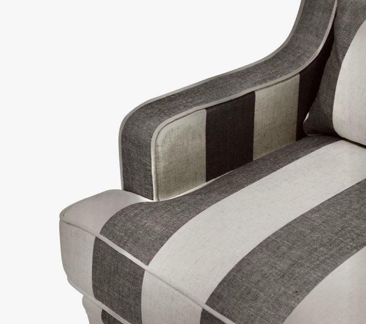 Hudson Grey Stripe 2 Seater Sofa FLOORSTOCK