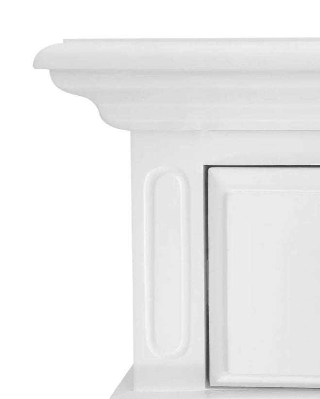 Sorrento White Bedside With Cross Legs