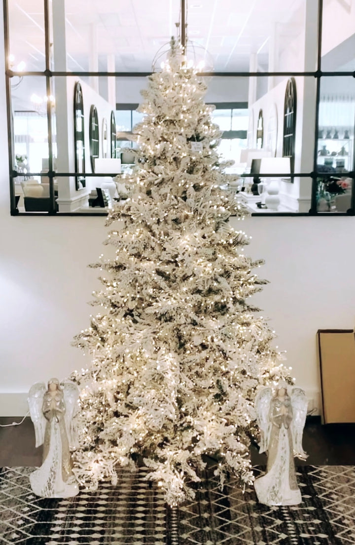 Hampton Flocked Pre Lit Snow Tree 215CM