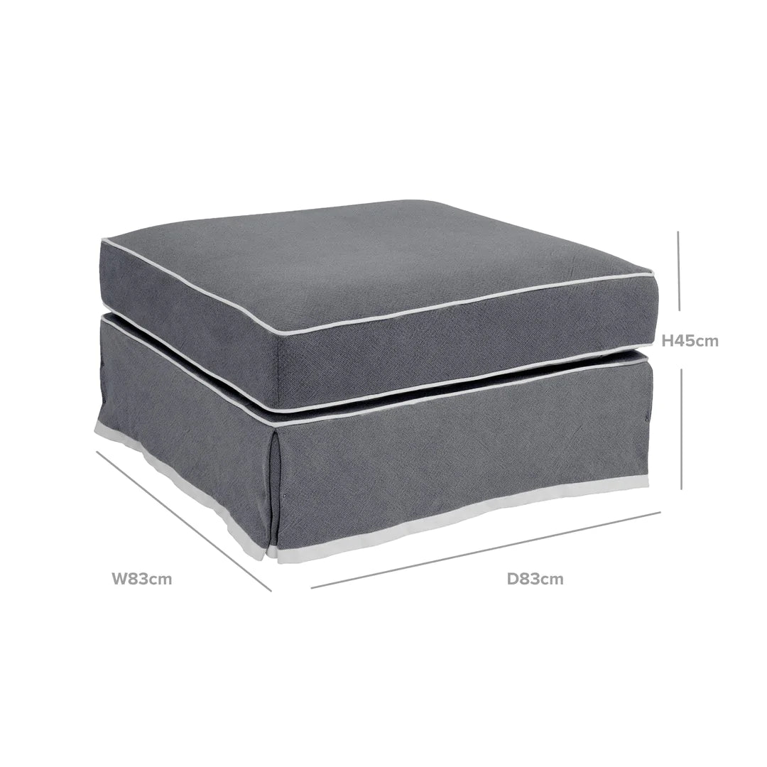 Ottoman Grey with White Piping Square