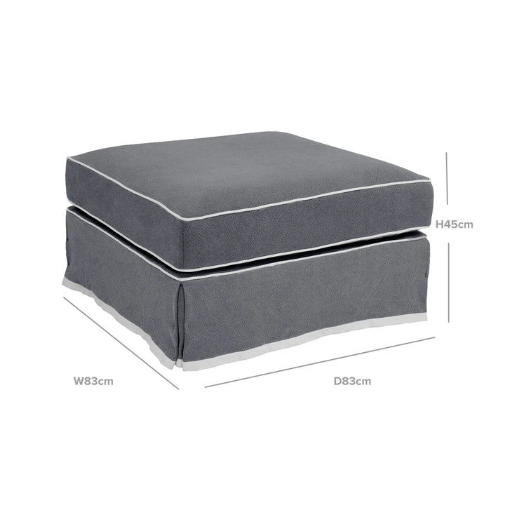 Ottoman Grey with White Piping Square