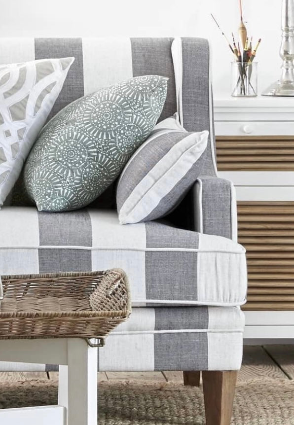 Hudson Grey Stripe Armchair FLOORSTOCK