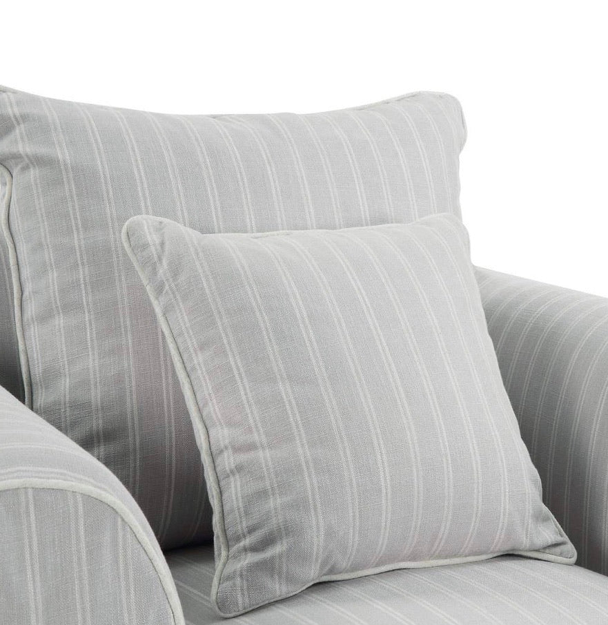 Ayla Hamptons 3 Seater Sofa Silvergrey Stripe