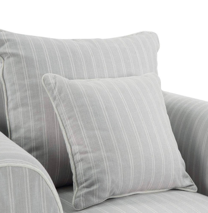 Ayla Hamptons 3 Seater Sofa Silvergrey Stripe