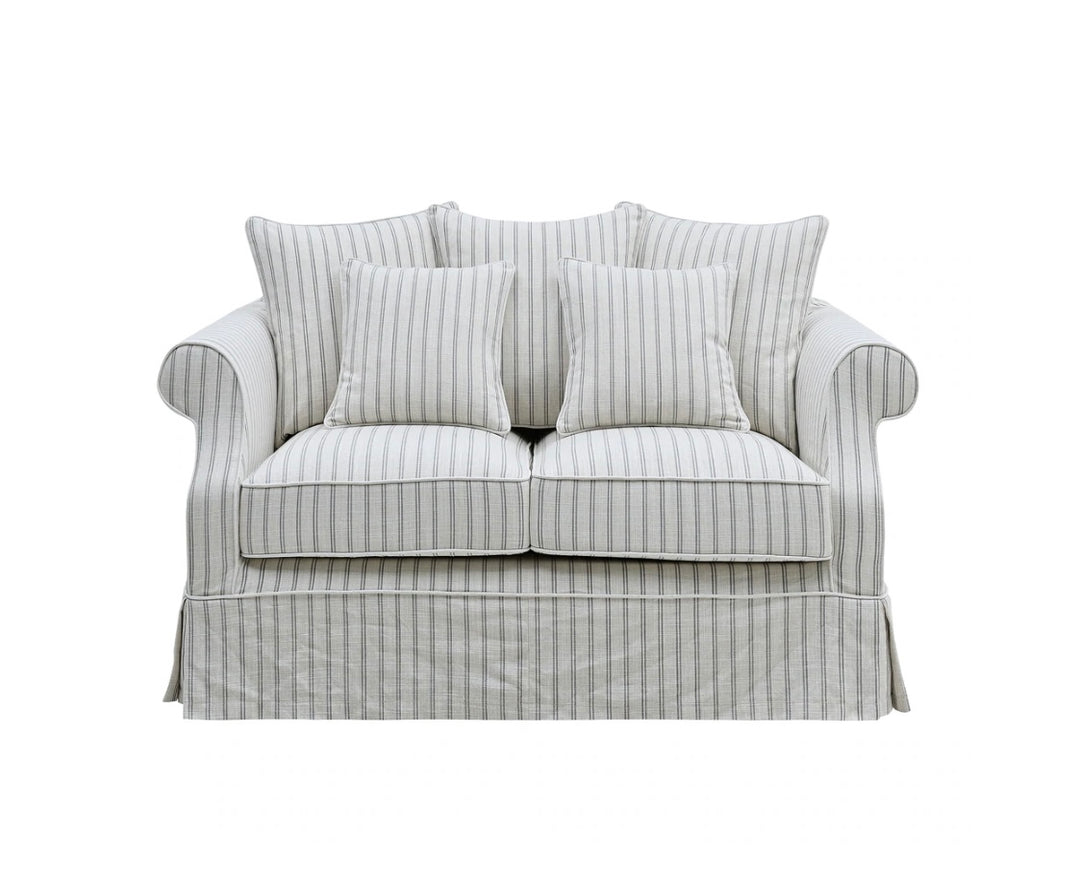 Ayla Hamptons 2 Seater Sofa Stone Stripe