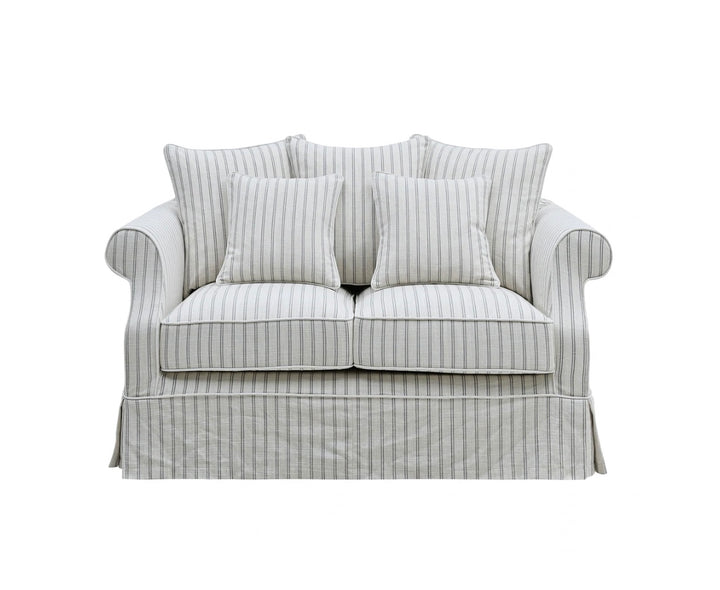 Ayla Hamptons 2 Seater Sofa Stone Stripe
