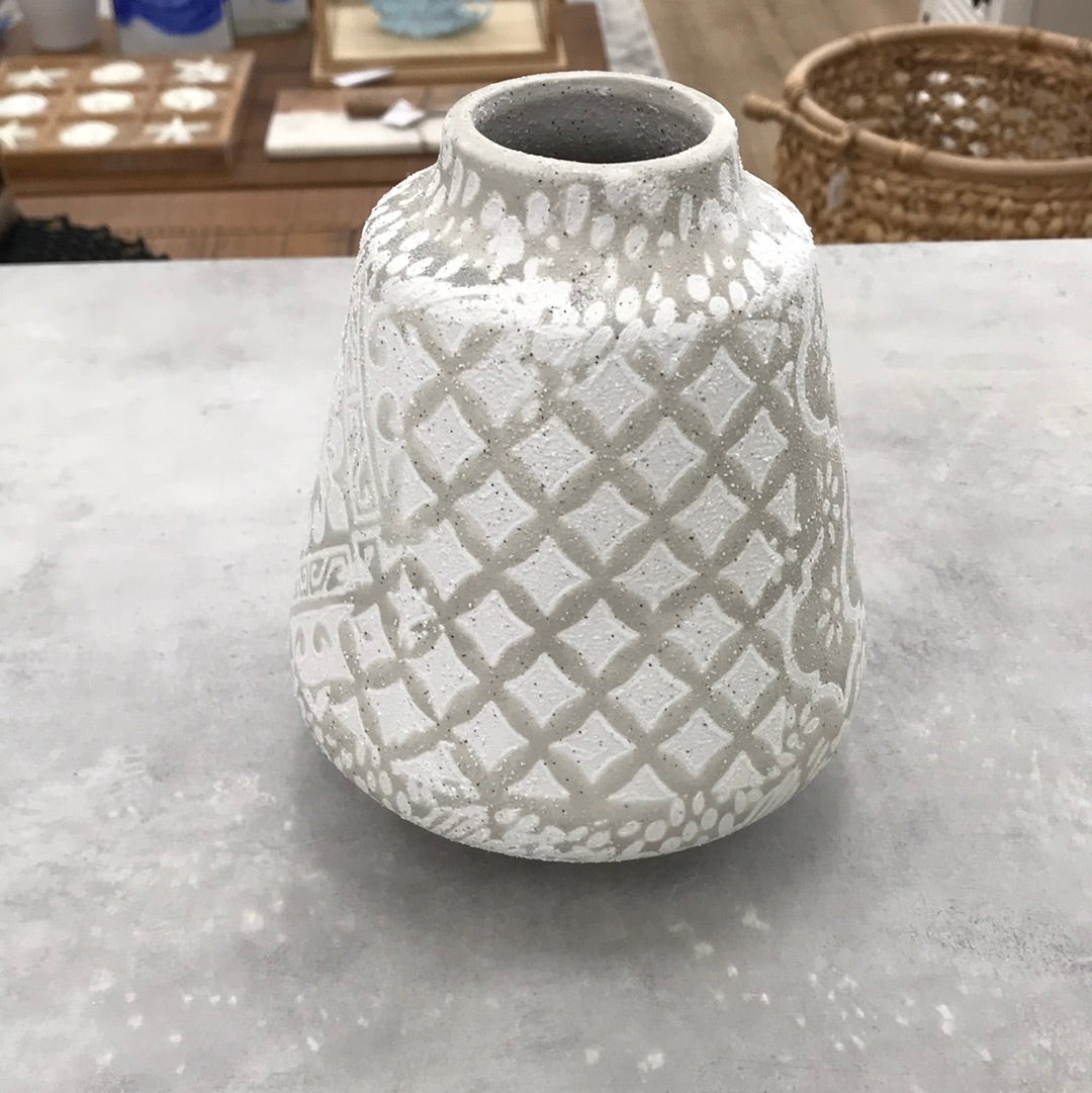 Mawson Ceramic Taupe Patchwork Vase Small