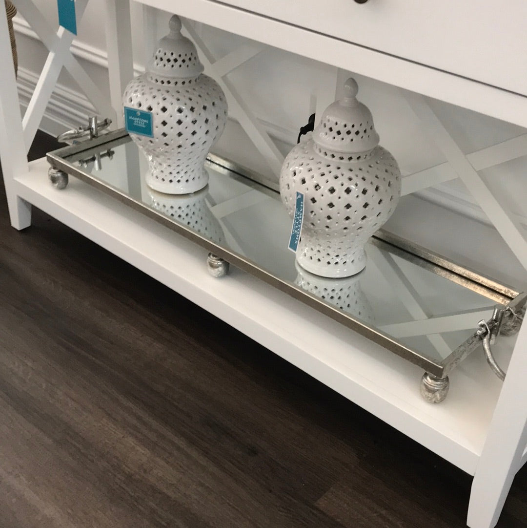 Silver Iron Long Rectangle Tray Large