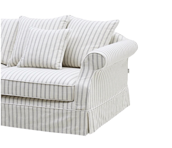 Ayla Hamptons 3 Seater Sofa Stone Stripe