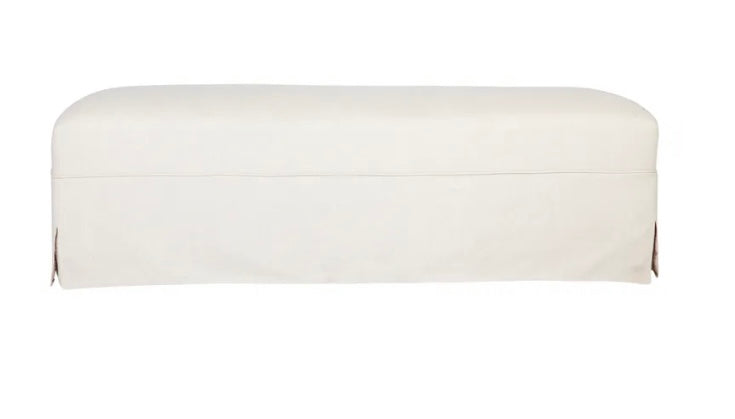 Brighton Slip Cover Bench Ottoman - Natural Linen