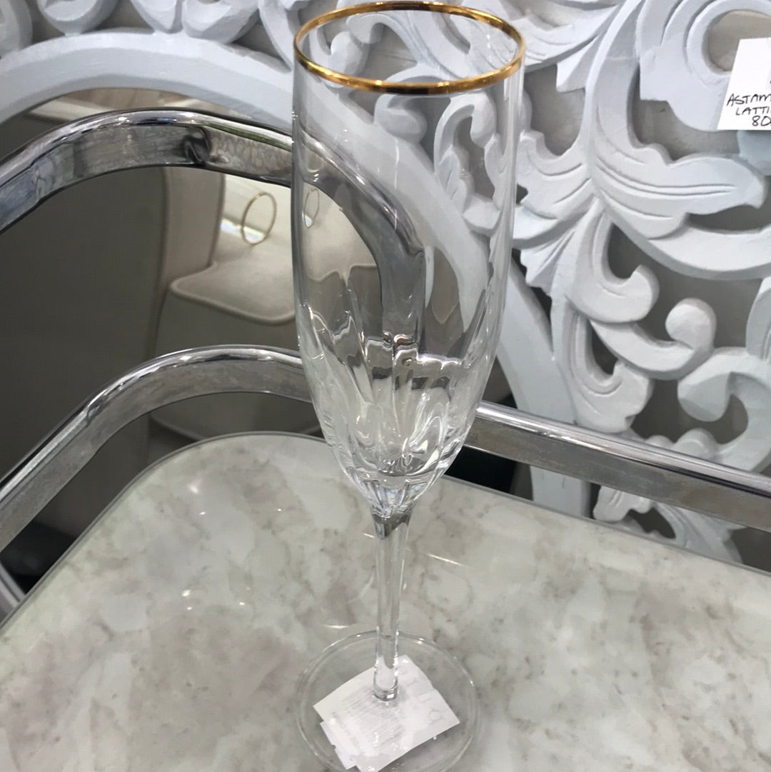 Champagne glasses gold rimmed