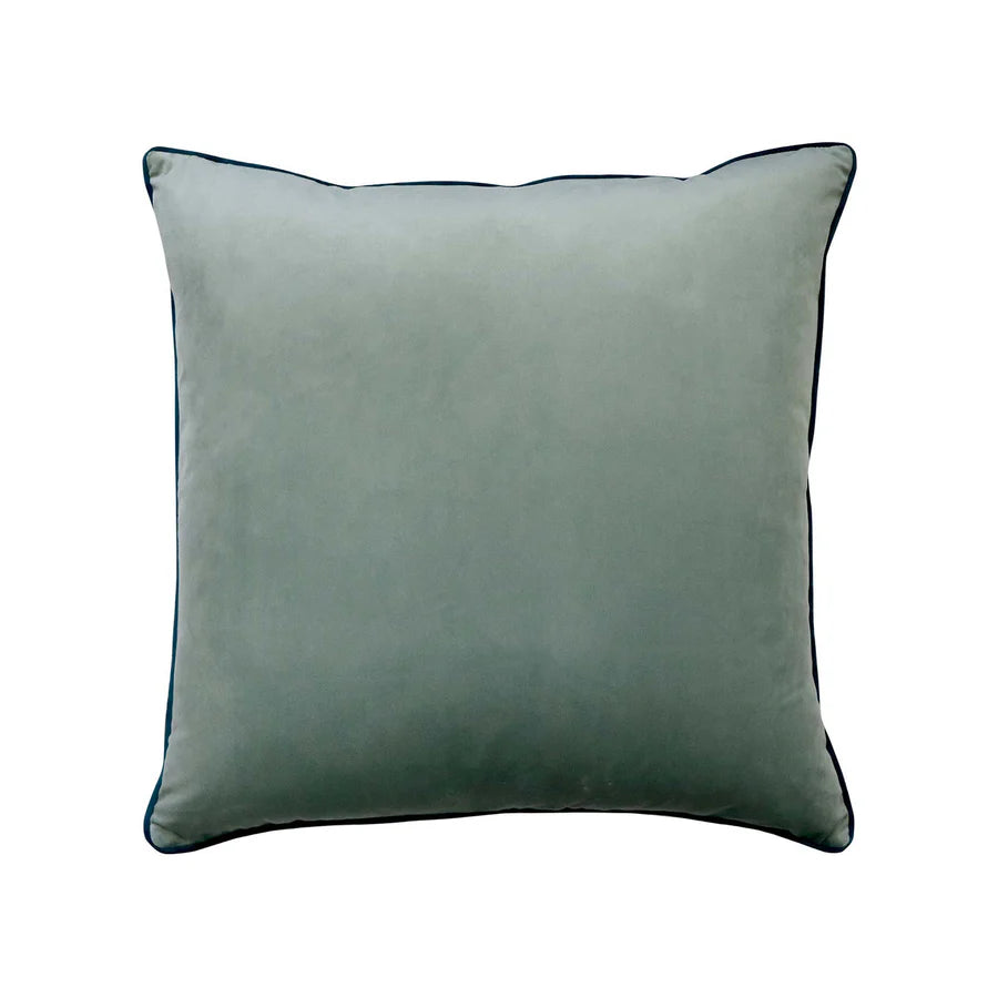 Hamptons Seafoam Velvet Piped Cushion