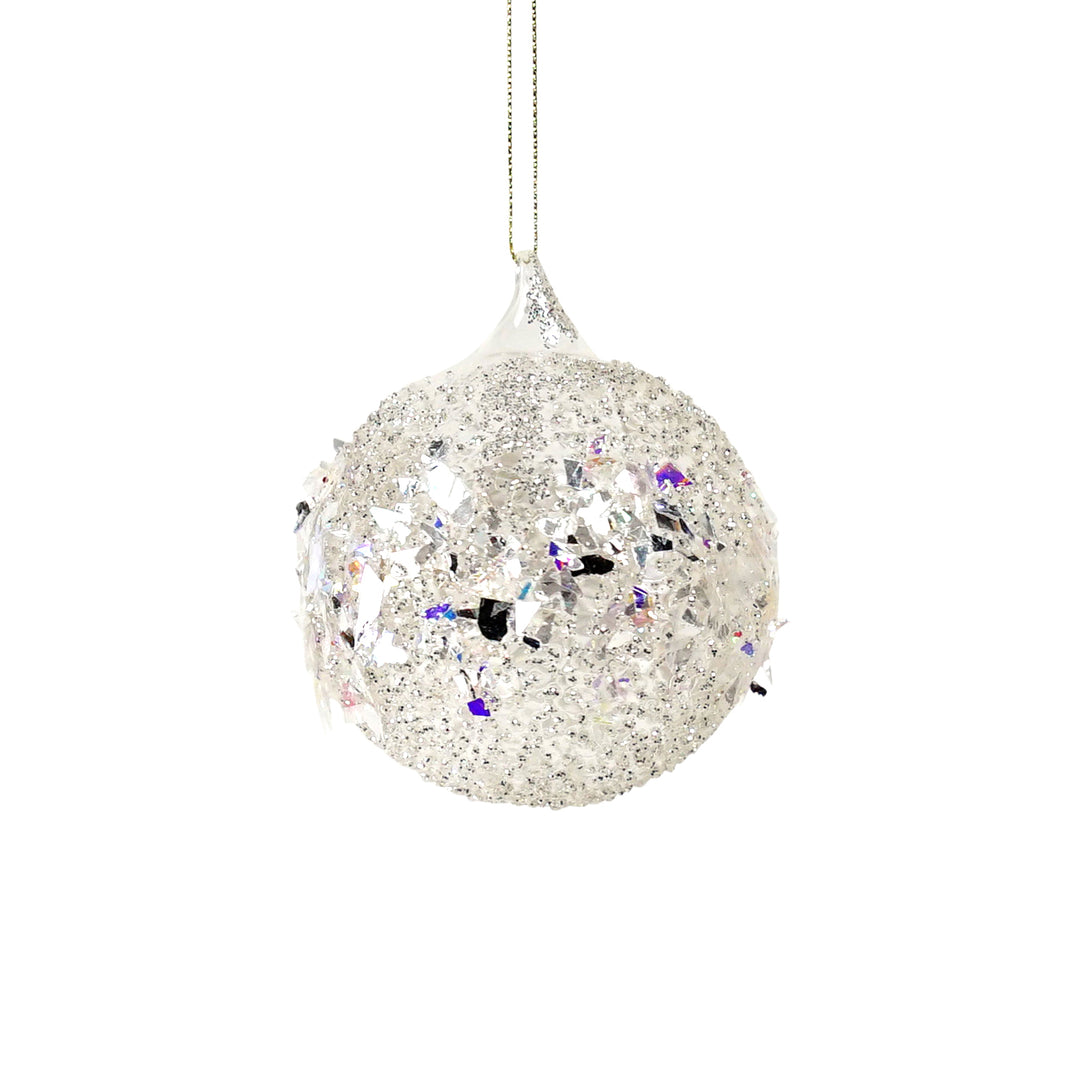 Glass Ball Frost with Silver Crust