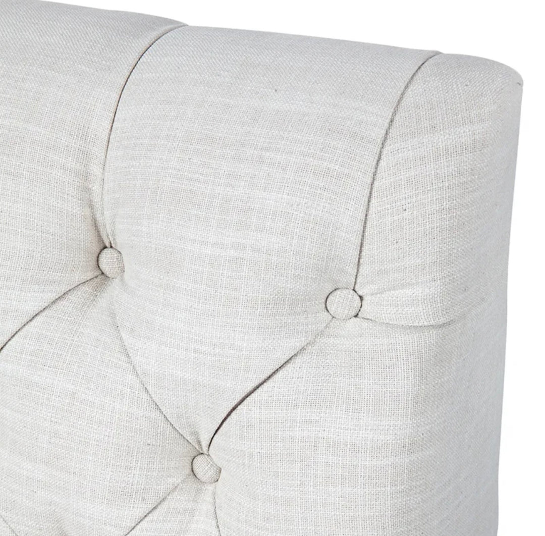 Tuxedo Tufted Slipper Chair - Natural Linen
