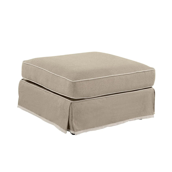 Ottoman Natural with White Piping Square
