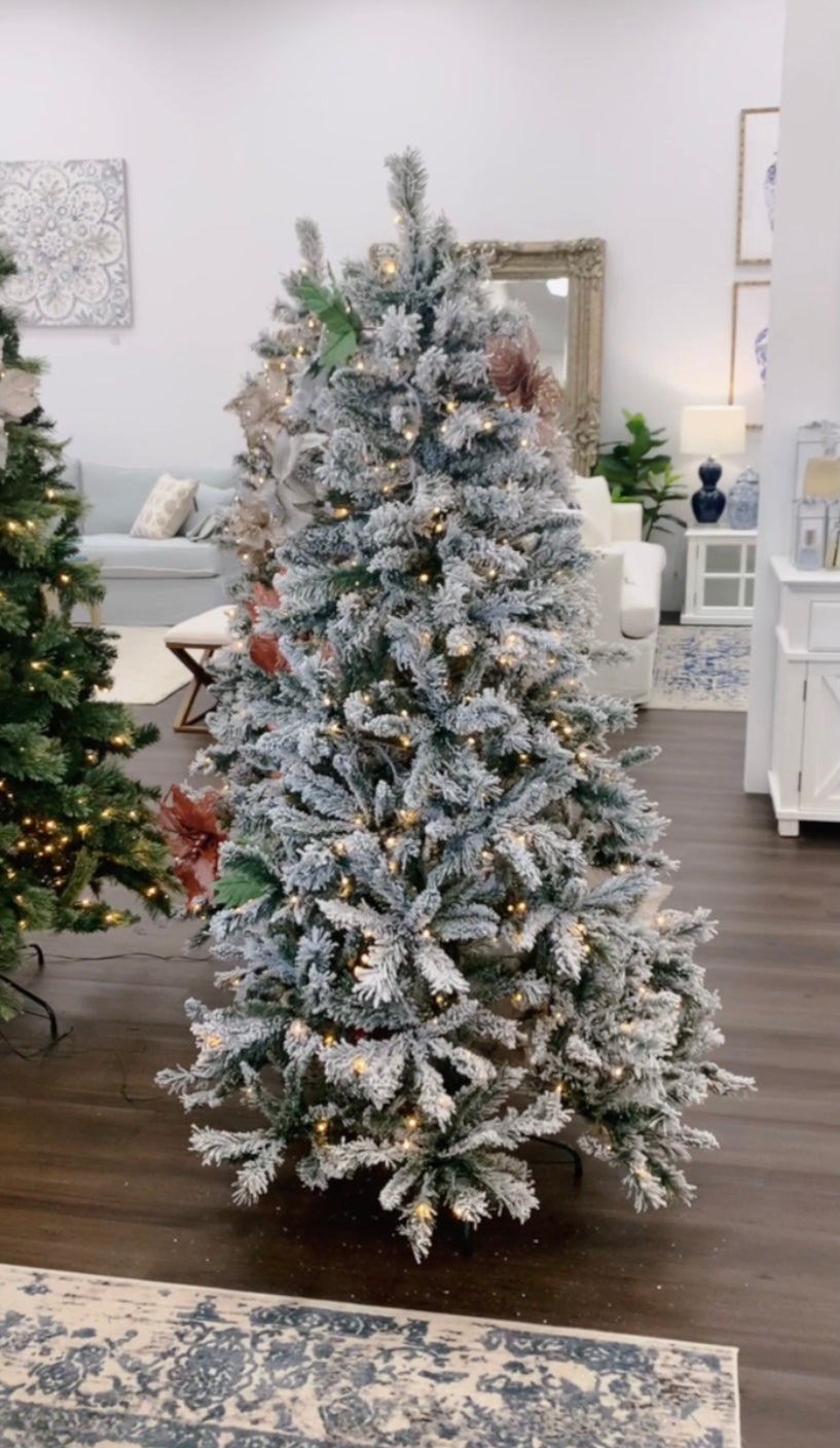 Thredbo Flocked 180cm Pre Lit Christmas Tree