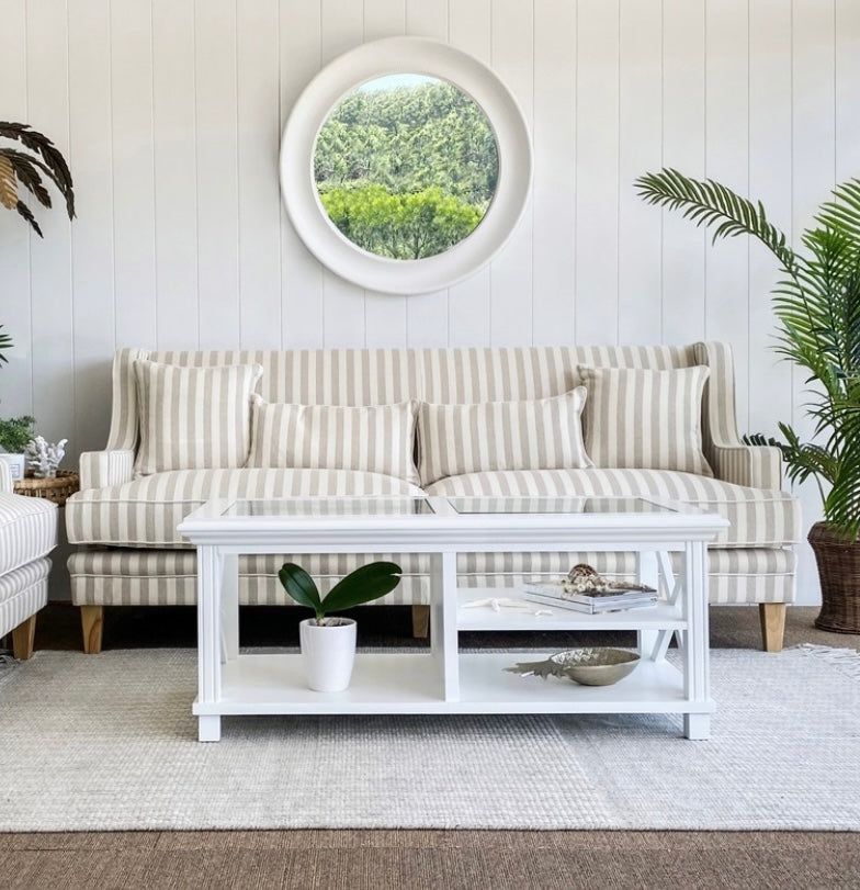 Sorrento Rectangle Glass Top Coffee Table FLOORSTOCK