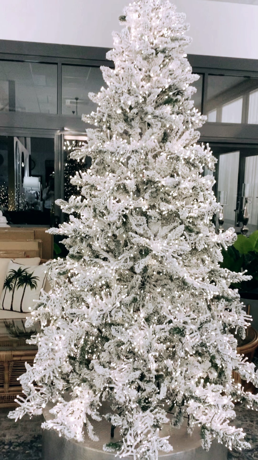 Hampton Flocked Pre Lit Snow Tree 215CM
