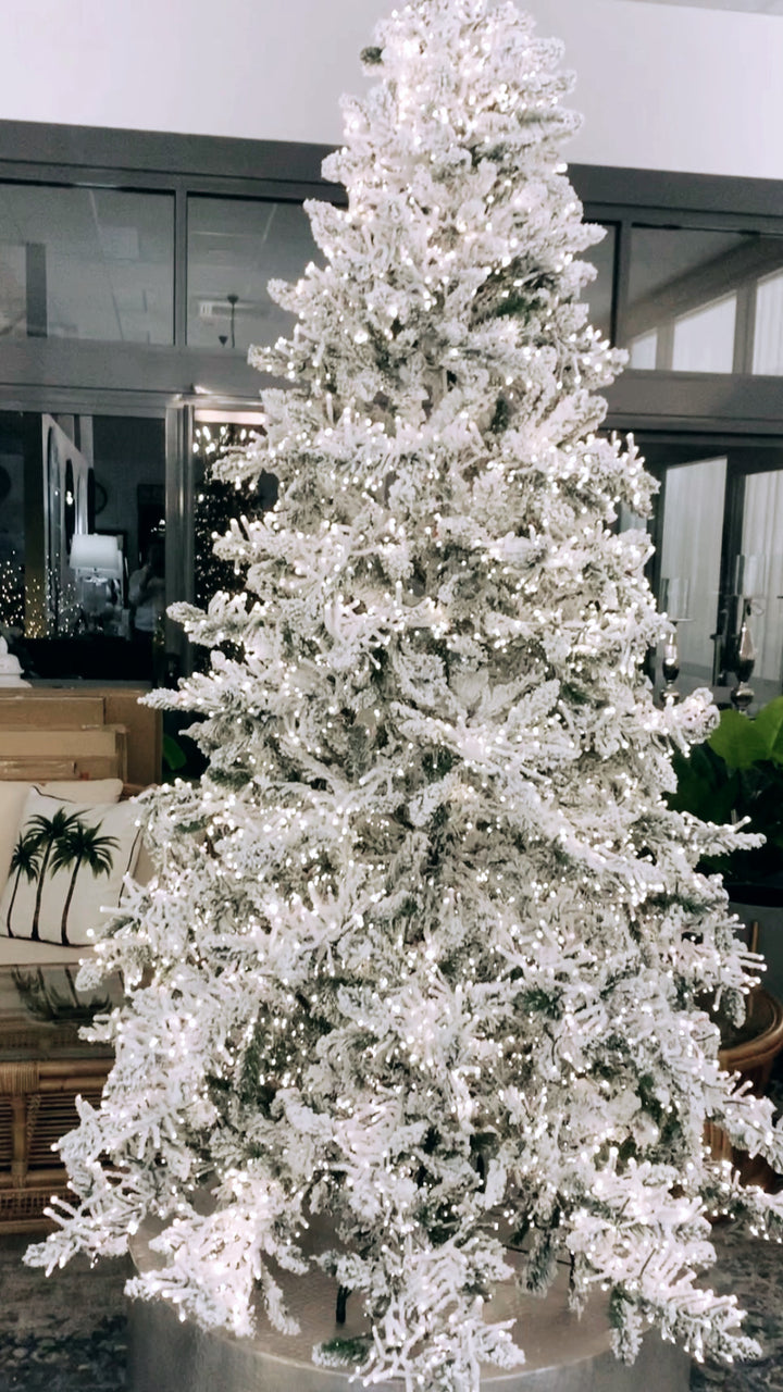 Hampton Flocked Pre Lit Snow Tree 215CM