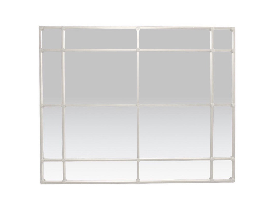 CRAWFORD RECTANGULAR 16 PANE IRON FRAMED MIRROR - WHITE