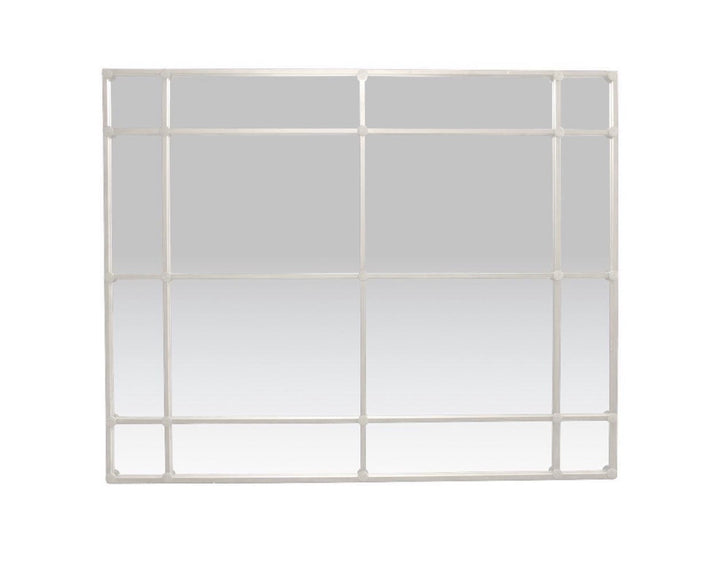 CRAWFORD RECTANGULAR 16 PANE IRON FRAMED MIRROR - WHITE