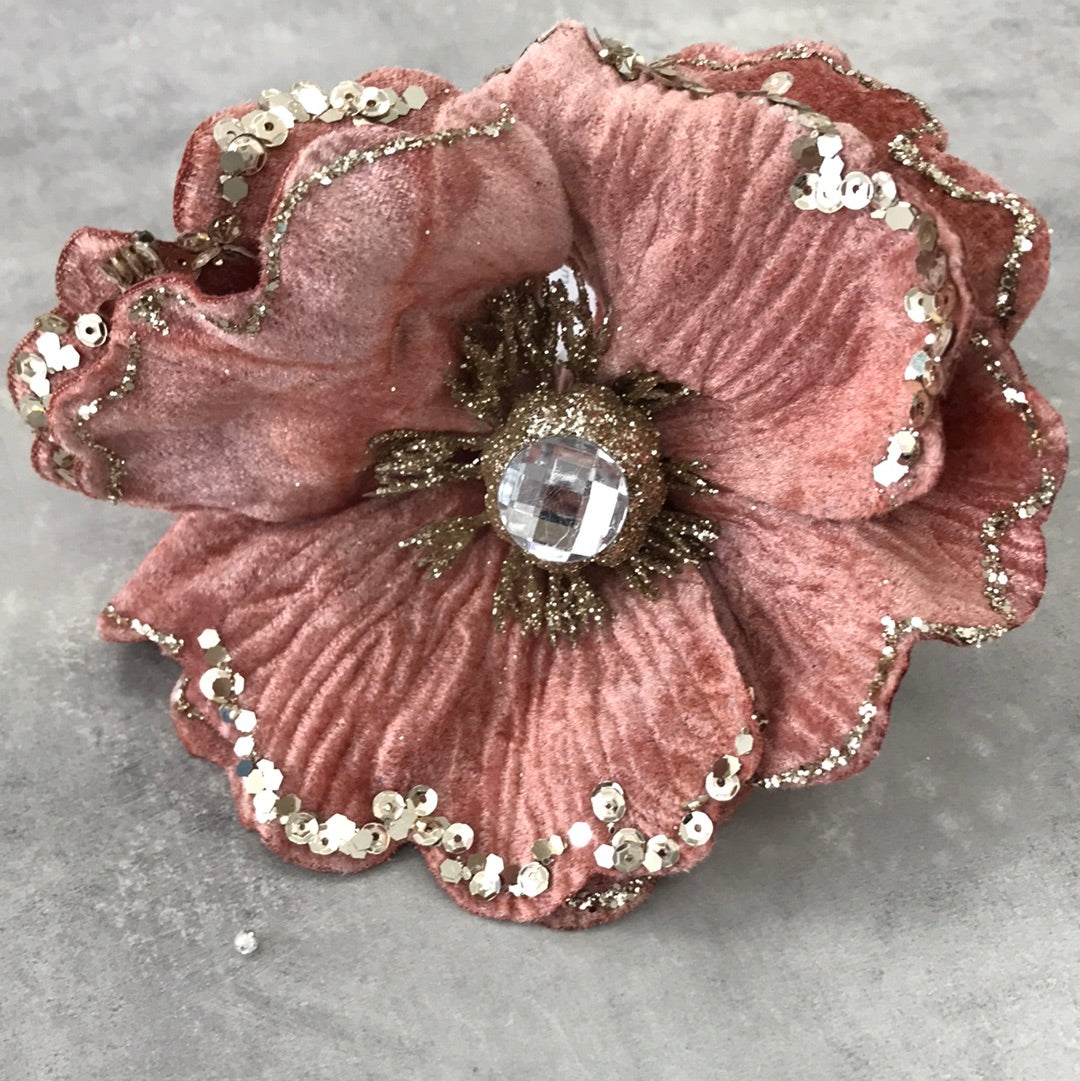 Clip on Fabric Magnolia Dusty Pink