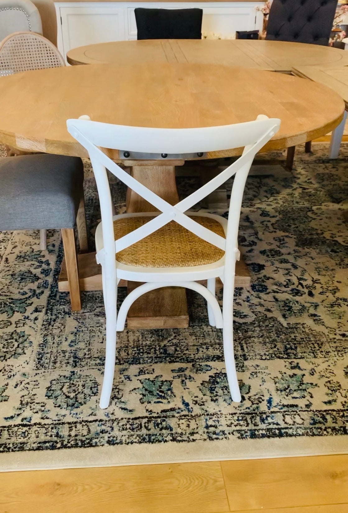 Hampton Vivid White Cross Back Dining Chair HAMPTONS STYLE INTERIORS