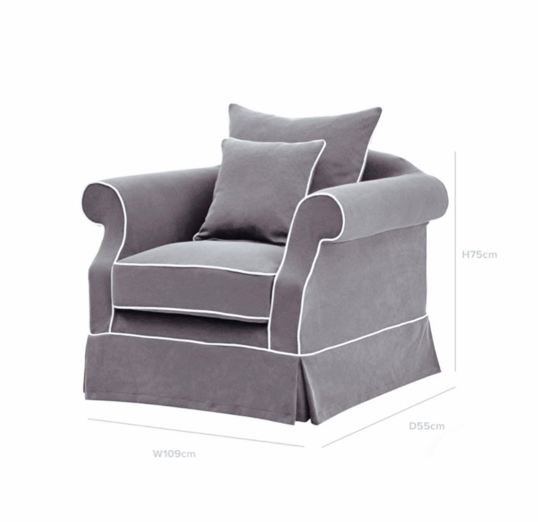 Ayla Hamptons Armchair Grey