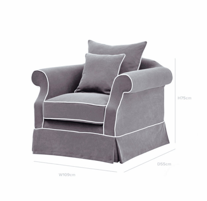 Ayla Hamptons Armchair Grey