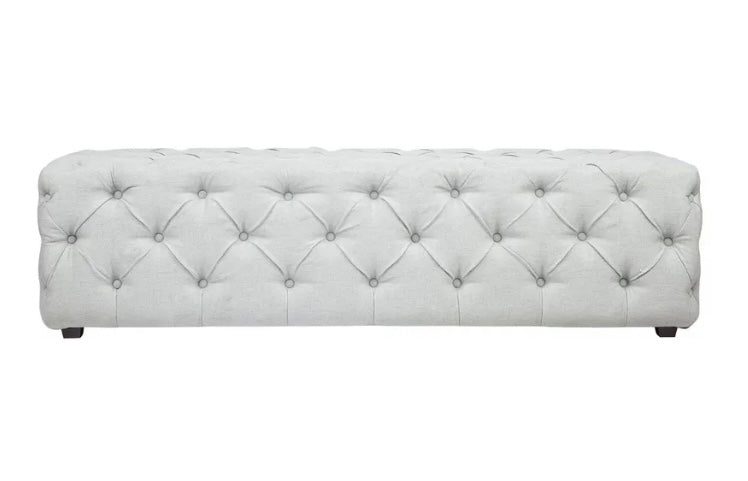 Blair Tufted Bench Ottoman - Ice Blue