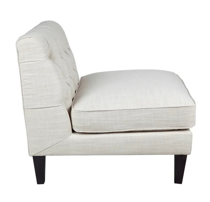 Tuxedo Tufted Slipper Chair - Natural Linen