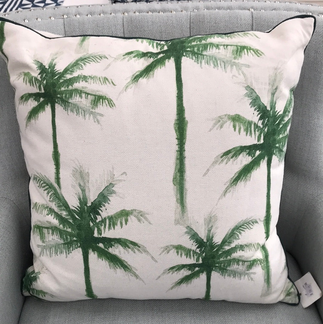 Hamptons Palm White Cushion