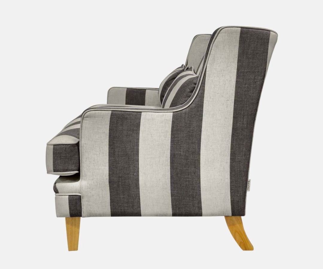 Hudson Grey Stripe 2 Seater Sofa FLOORSTOCK